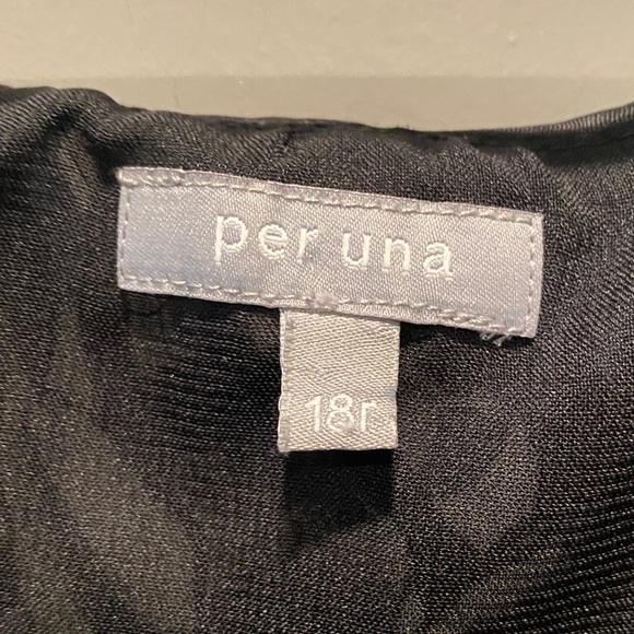 Per Una Blue and Black Floral Midi Dress Size 18 - Picture 2 of 9